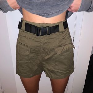 army green shorts